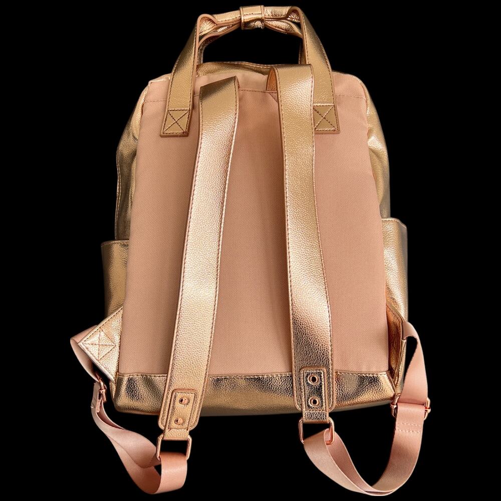 DISNEY MICKEY MOUSE Icon Flair Women's  Backpack Rose Gold Bag Perforated - Picture 5 of 16